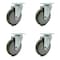 Service Caster 6 Inch Gray Polyurethane Wheel Swivel Top Plate Caster Set SCC-20S614-PPUB-4 - alternate 1